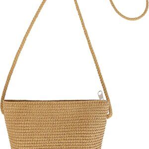 Womens Small Straw Crossbody Bag – Lightweight Summer Beach Shoulder Purse, Mini